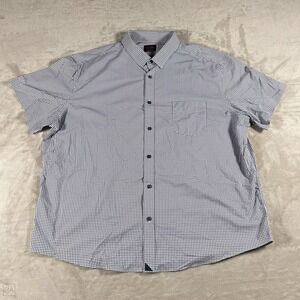 Untuckit Men's Shirt Button Up Checkered Performance Casual XXXL‎ Blue/White